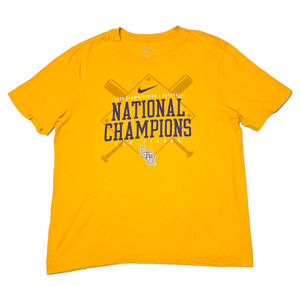 Nike LSU Tigers 2023 NCAA Division I Baseball National Champions Tee Yellow M